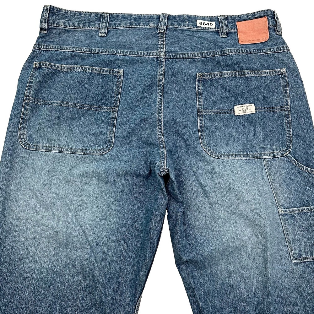 VTG Gap Carpenter Jeans Men 38x34 Light Blue Denim Wide Leg Pants Skater Y2K